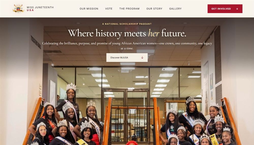 Miss Juneteenth USA landing page